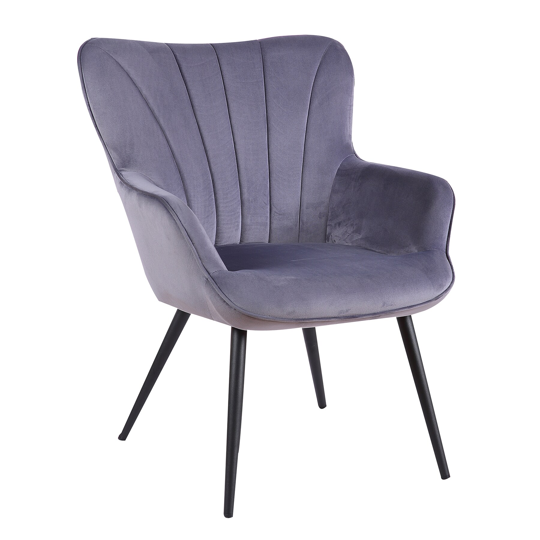 riess-ambiente Design Armlehnen Sessel SCANDINAVIA grau anthrazit Samt schwarz Metall mit Armlehnen 