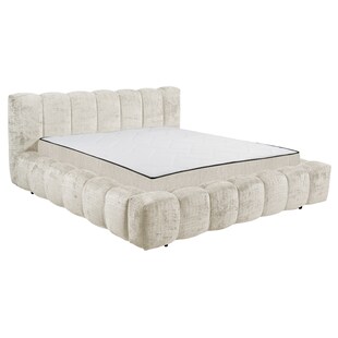 riess-ambiente Polsterbett DIAMOND 180x200cm weiÃŸ Chenillestoff inkl. Matratze und Topper 