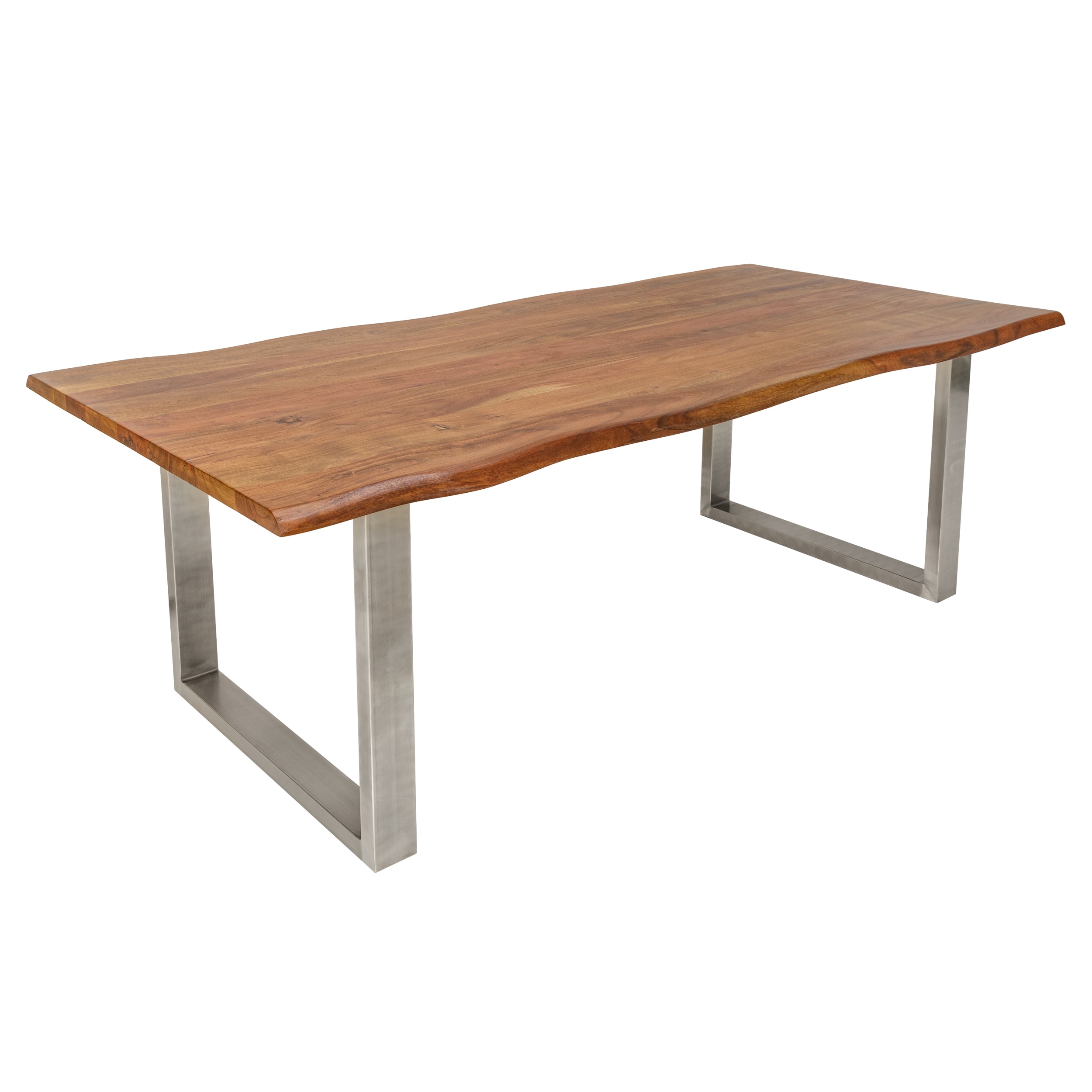riess-ambiente Esstisch MAMMUT NATURE  - 160cm Akazie Edelstahl Baumkante 3,5cm Tischplatte Massivholz 