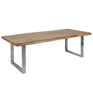 riess-ambiente Esstisch MAMMUT NATURE - 220cm Akazie Edelstahl Baumkante 6cm Tischplatte Massivholz 