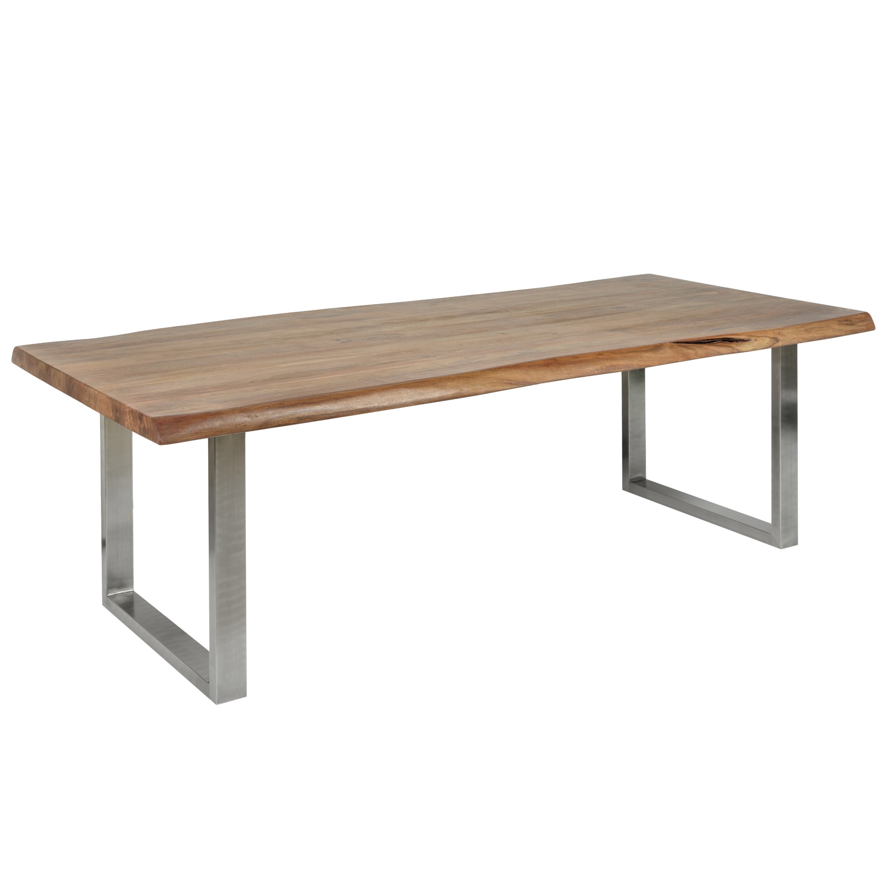 riess-ambiente Esstisch MAMMUT NATURE - 240cm Akazie Baumkante 6cm Tischplatte Edelstahlbeine Massivholz 