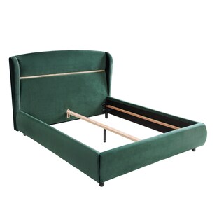 riess-ambiente Doppelbett VENICE - 160x200cm moosgrün Samt Queensize Polsterbett 