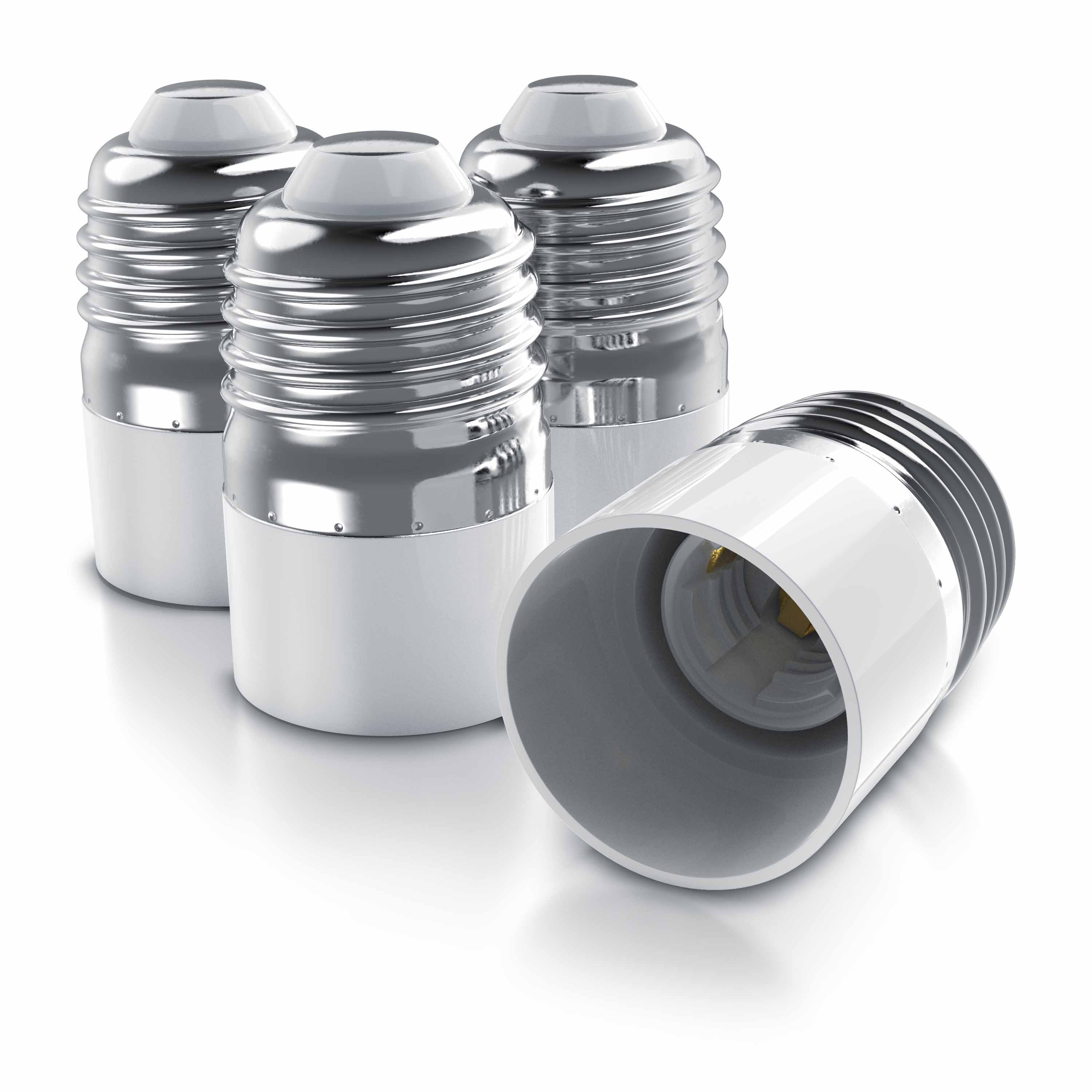 BEARWARE 4x Lampensockel Adapter - E27 Fassung auf E14 Sockel Konverter - Lampenadapter E27 auf E14 - Lampenfassung 