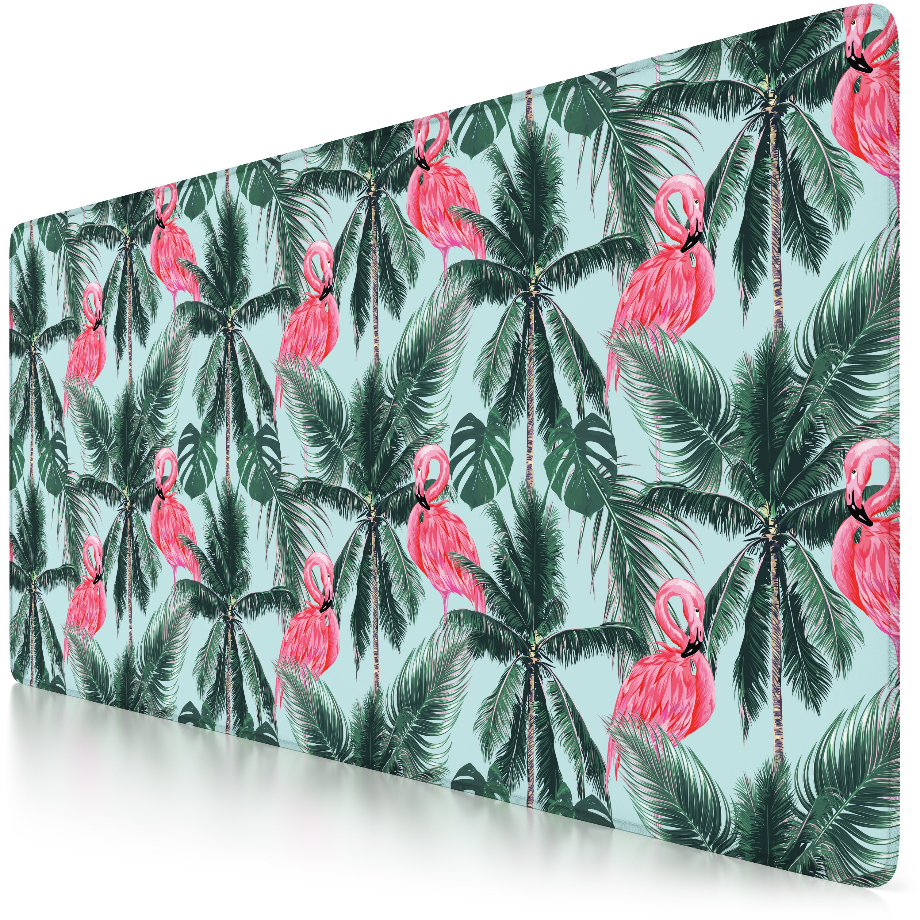 CSL Gaming Mauspad, XXL, 900 x 400 x 3 mm, Schreibtischunterlage, extralarge, waschbar, Flamingos 