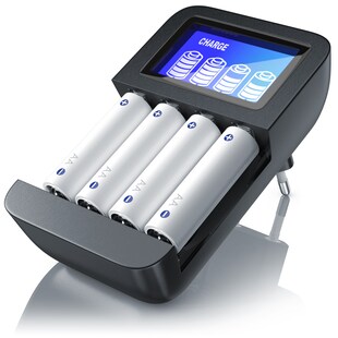 Aplic Batterie-Ladegerät 2700 mA, Universal 4-Schacht Batterielader geeignet für Typ AA / AAA NiMH Akkus 