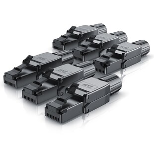 Primewire 6x Netzwerk-Adapter RJ-45 (Ethernet) zu Netzwerkkabel, Netzwerkstecker RJ45 CAT 8 - Gigabit Ethernet LAN Kabel - 40 Gbit/s, schwarz 