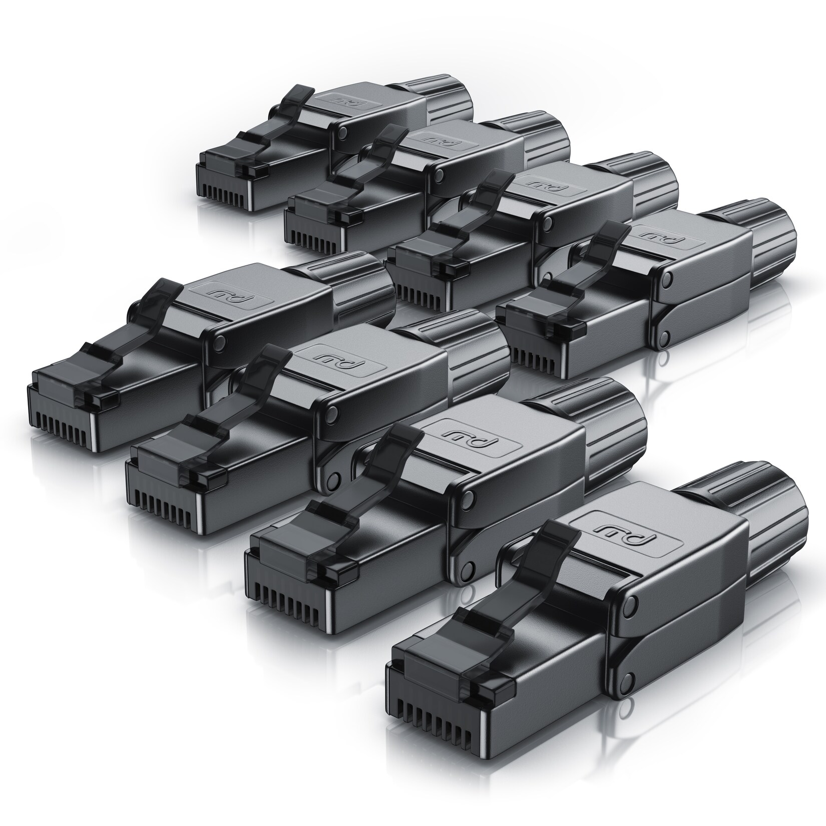 Primewire 8x Netzwerk-Adapter RJ-45 (Ethernet) zu Netzwerkkabel, Netzwerkstecker RJ45 CAT 8 - Gigabit Ethernet LAN Kabel - 40 Gbit/s, …