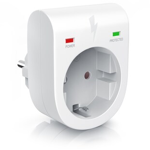 Arendo Schutzkontakt Überspannungsschutzadapter LED-Anzeige / Kindersicherung / bis 3500W 