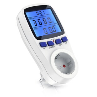 BEARWARE Energiekostenmessgerät - Display mit Hintergrundbeleuchtung - Stromverbrauchszähler - Energiekosten Anzeige - Stromzähler - 3680W 