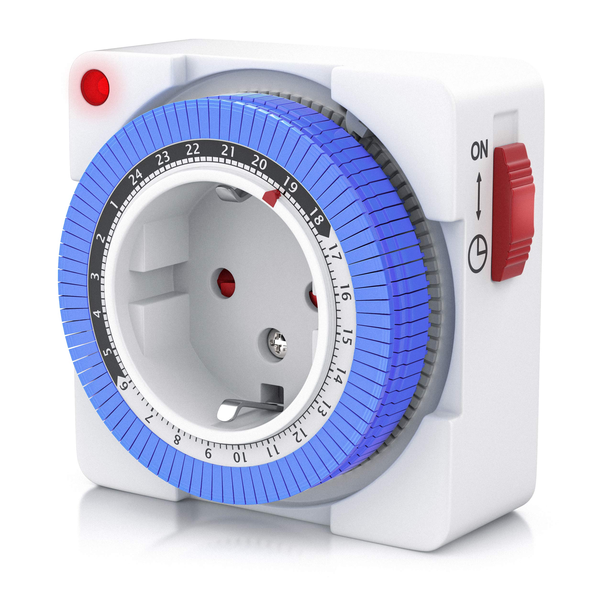 BEARWARE 24h kompakte Zeitschaltuhr 15 min. Zeitintervalle / Kinderschutzsicherung 