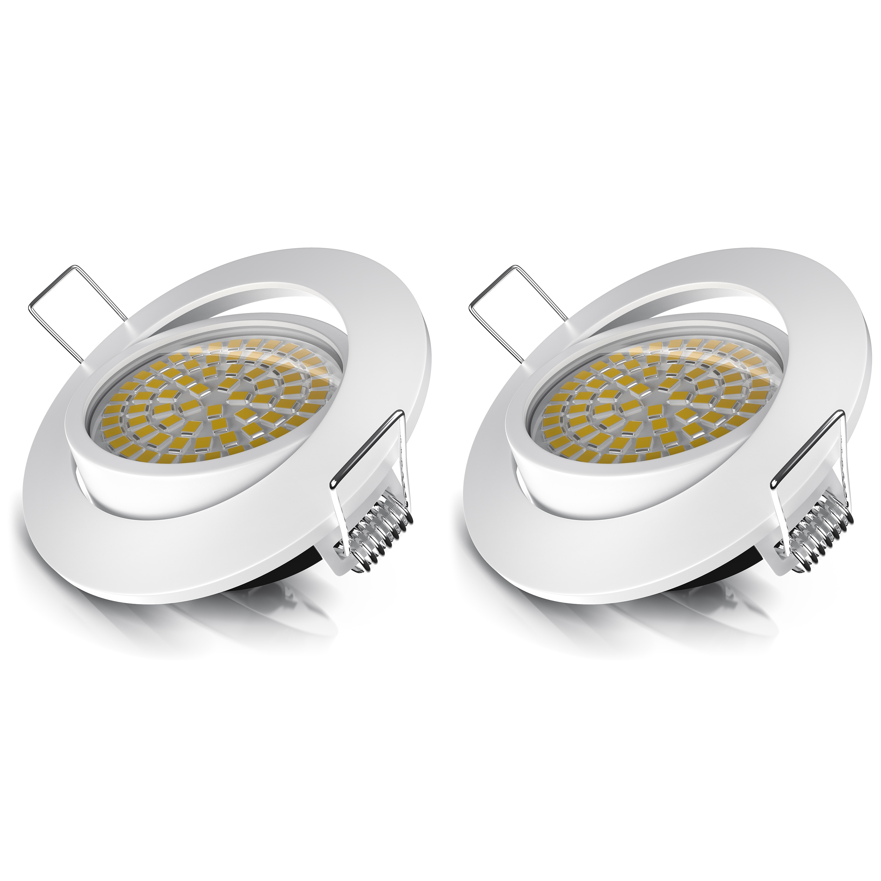 Brandson 2x LED Einbaustrahler schwenkbar Warmwei&szlig; 3000K Deckenspot / Deckenstrahler 5W - 320 Lumen 