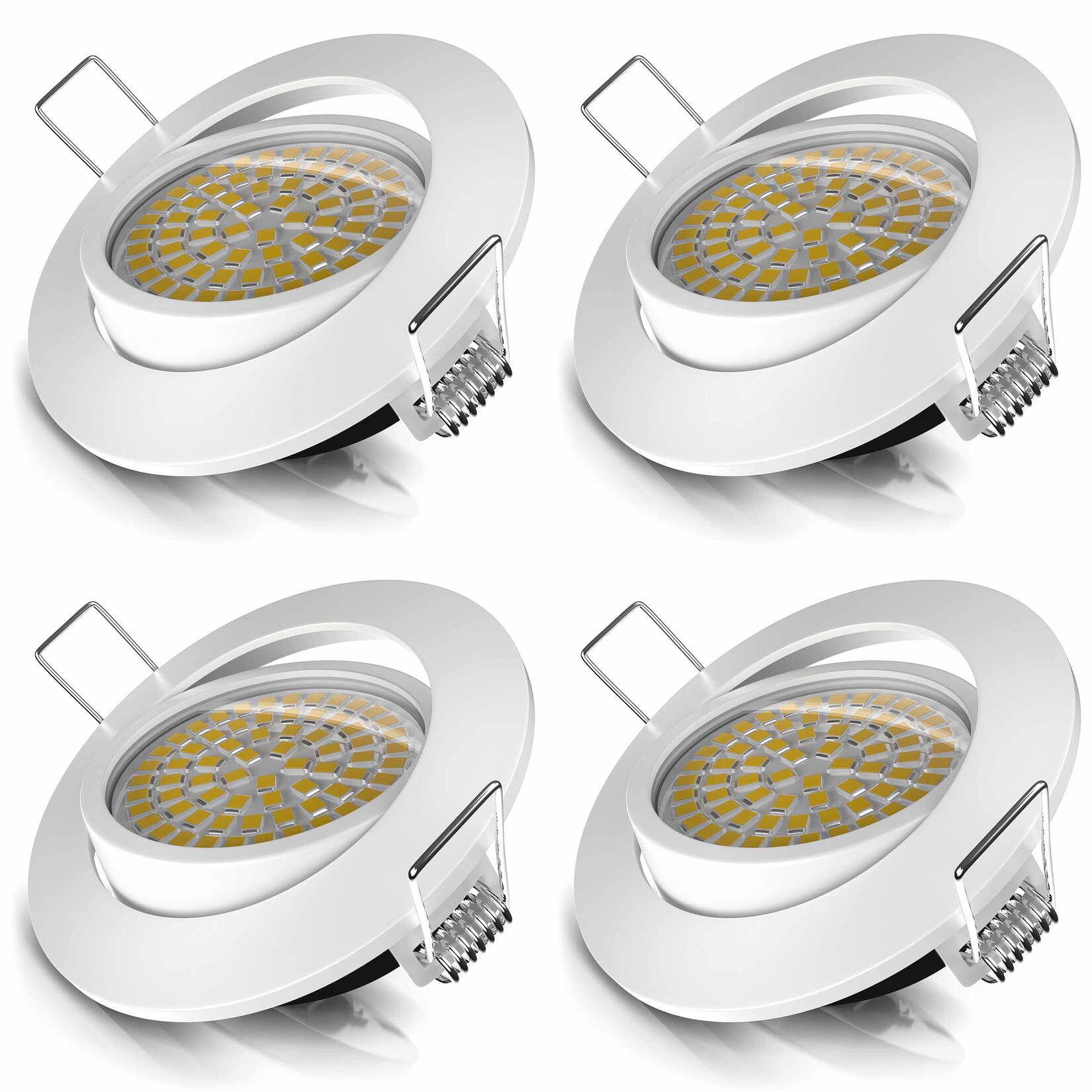 Brandson 4x LED Einbaustrahler schwenkbar Warmweiß 3000K Deckenspot / Deckenstrahler 5W - 320 Lumen
