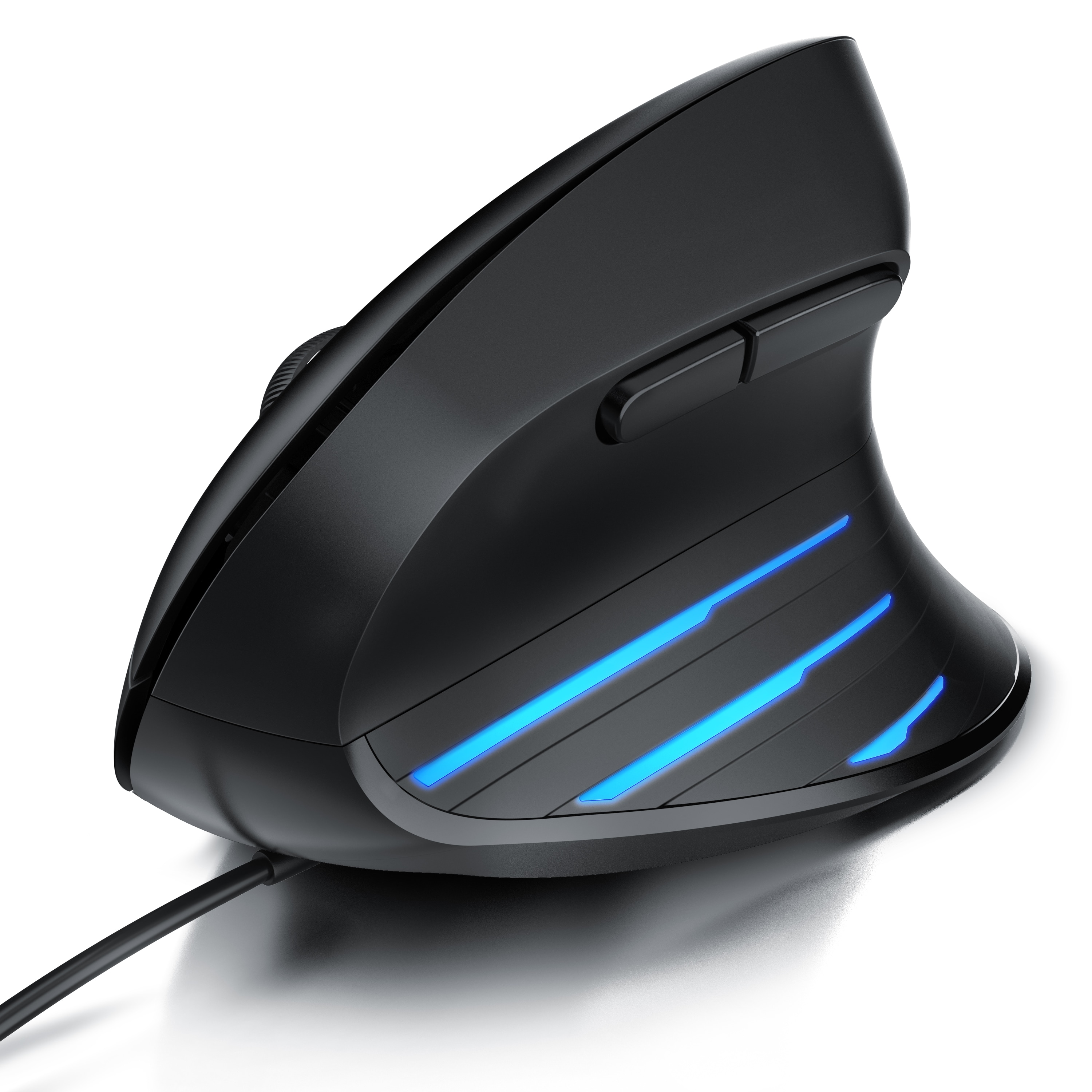 CSL Maus mit Kabel, 6400 DPI, Maus 6 Tasten, f&uuml;r Rechtsh&auml;nder, mit seitlichen LEDs, Ergonomische Maus, kompatibel mit PC und Mac 