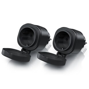 BEARWARE 2x Wifi Outdoor Steckdose 2,4 Ghz WLAN Steuerung per App Smart Life / IP44 