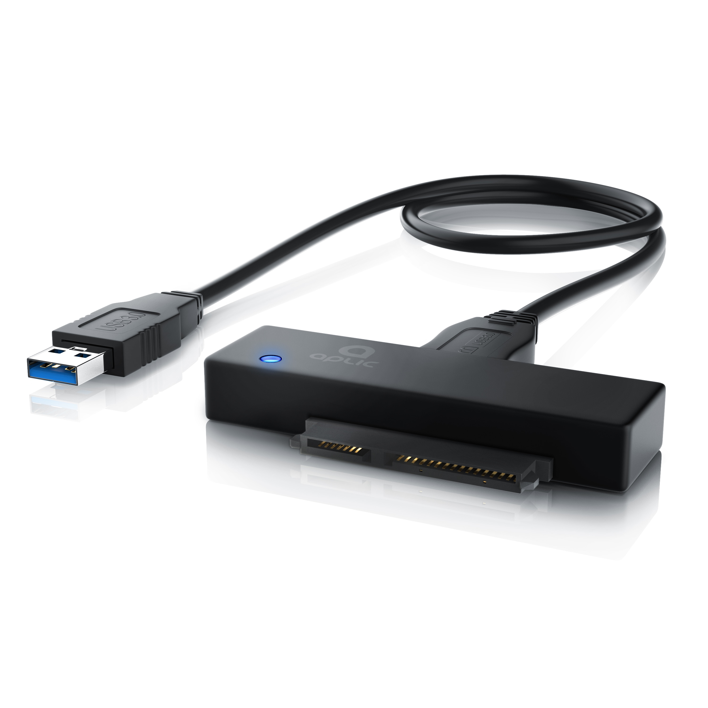 Aplic USB 3.0 zu SATA Konverter Kabel inkl. Netzteil - SATA 1/2/3 Festplatten & Laufwerke - UASP 