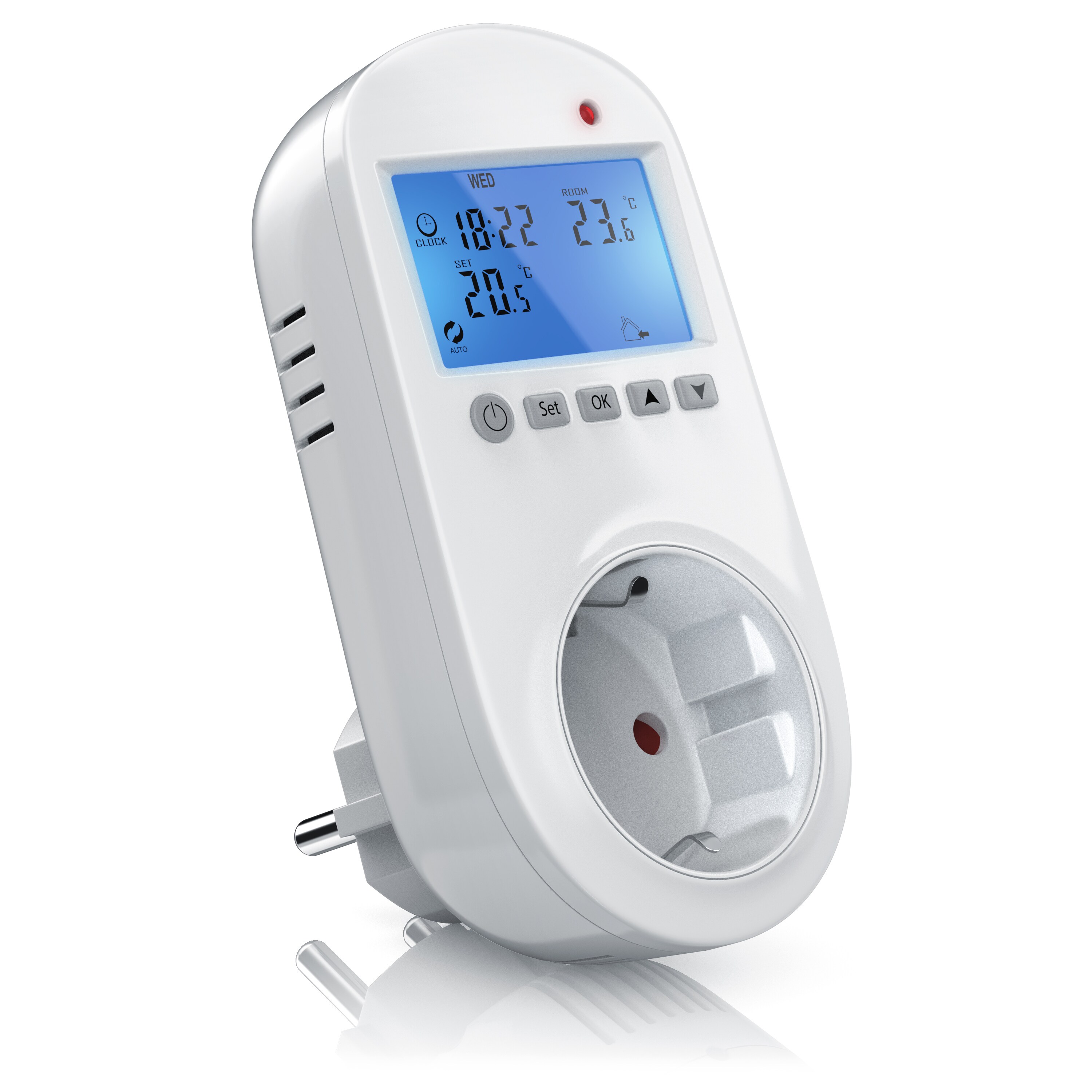 BEARWARE Steckdosen Thermostat f&uuml;r Heiz & Klimager&auml;te Individuell programmierbar / LCD-Display 