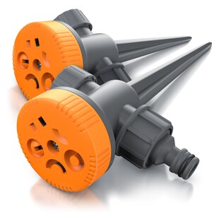 Brandson 2x Rasensprenger 5 Fach Rasensprinkler, Flächenregner Garten Sprinkler, Kreis Halbkreis Viertelkreis Fächer beidseitig Strahl, Wählscheibe 