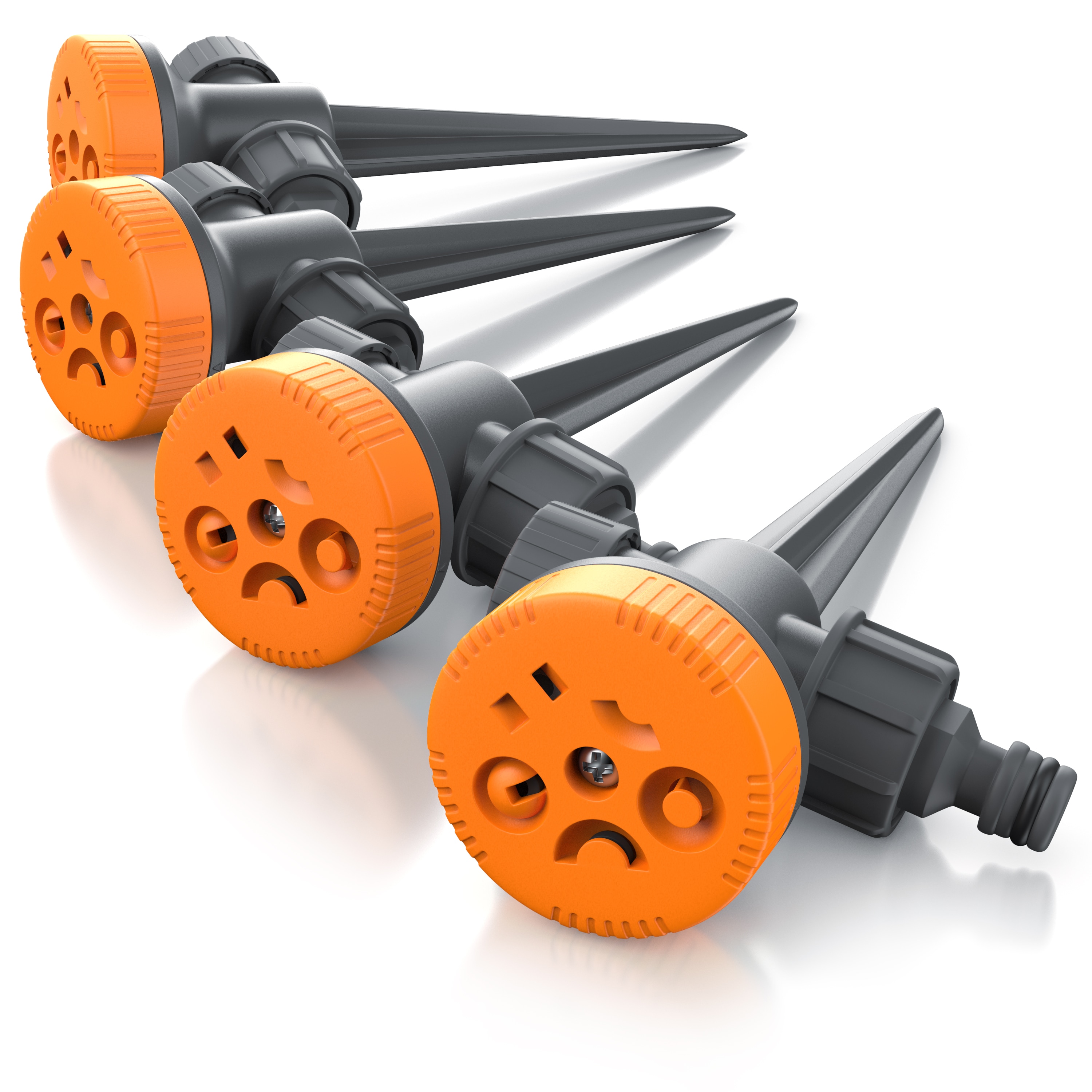 Brandson 4x Rasensprenger 5 Fach Rasensprinkler, Fl&auml;chenregner Garten Sprinkler, Kreis Halbkreis Viertelkreis F&auml;cher beidseitig Strahl, W&auml;hlscheibe 