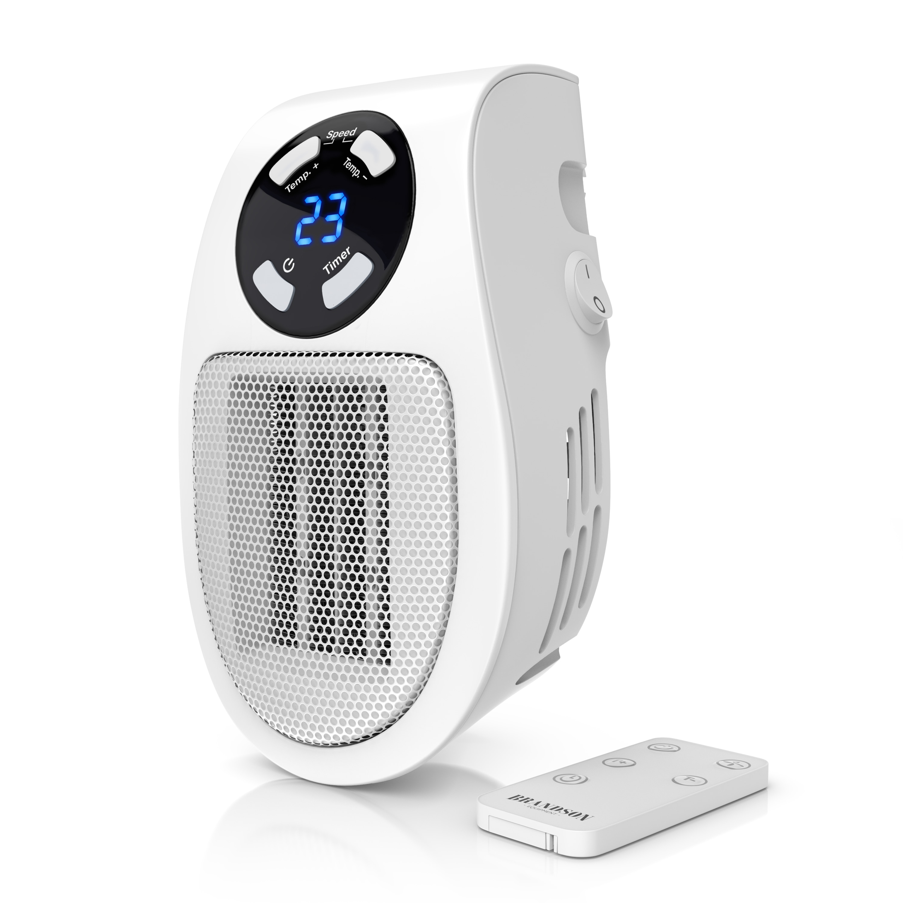 Brandson Steckdosen Heizl&uuml;fter, 500W Mini Heizung mit Temperaturregelung & Fernbedienung, &Uuml;berhitzungsschutz, Automatische Abschaltung, Wei&szlig; 