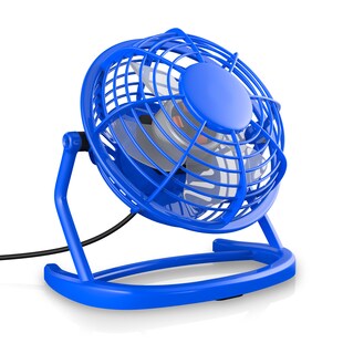 CSL Mini USB-Ventilator, Tischventilator neigbar, An/Aus-Schalter, optimal für den Schreibtisch, blau 