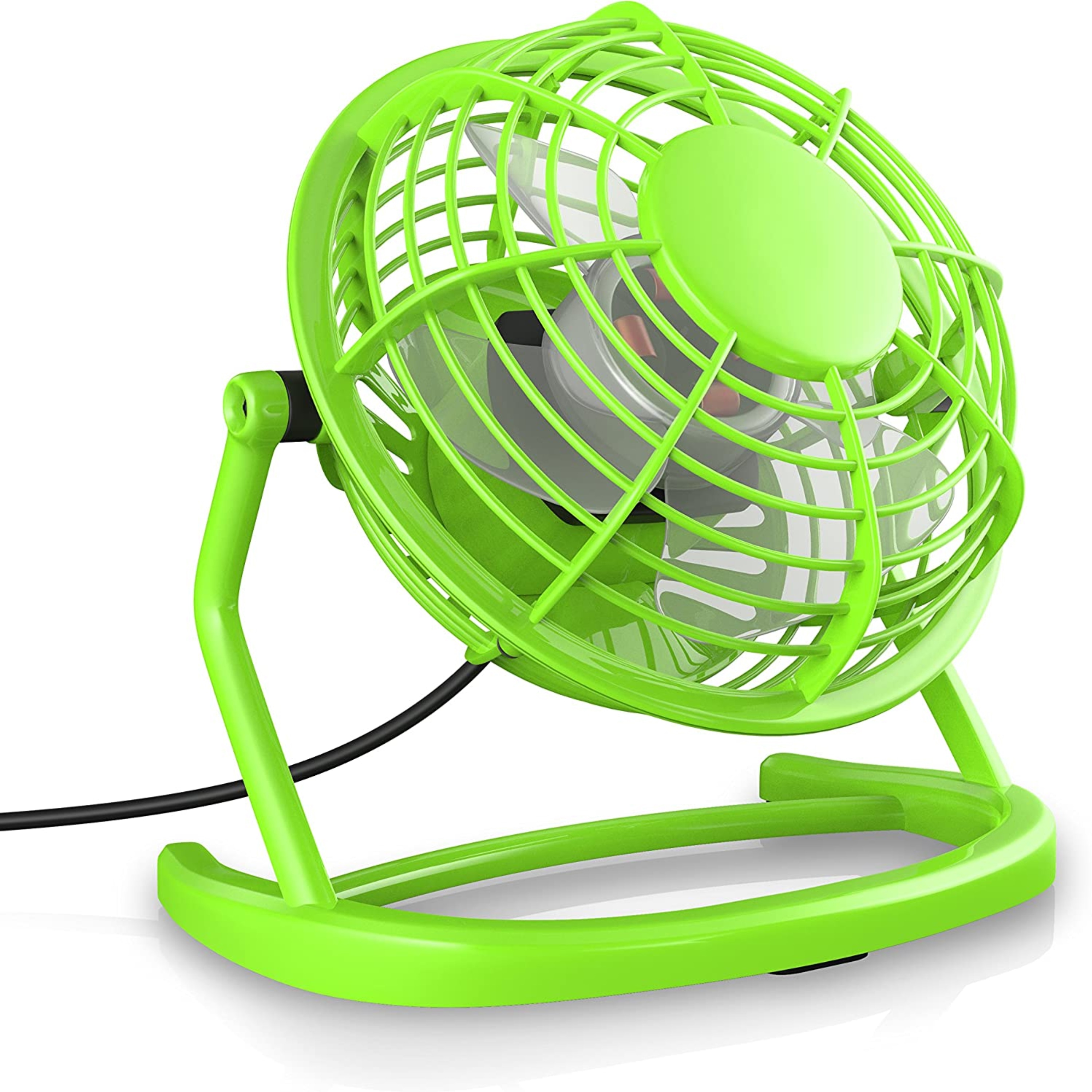 CSL Mini USB-Ventilator, Tischventilator neigbar, An/Aus-Schalter, optimal f&uuml;r den Schreibtisch, gr&uuml;n 