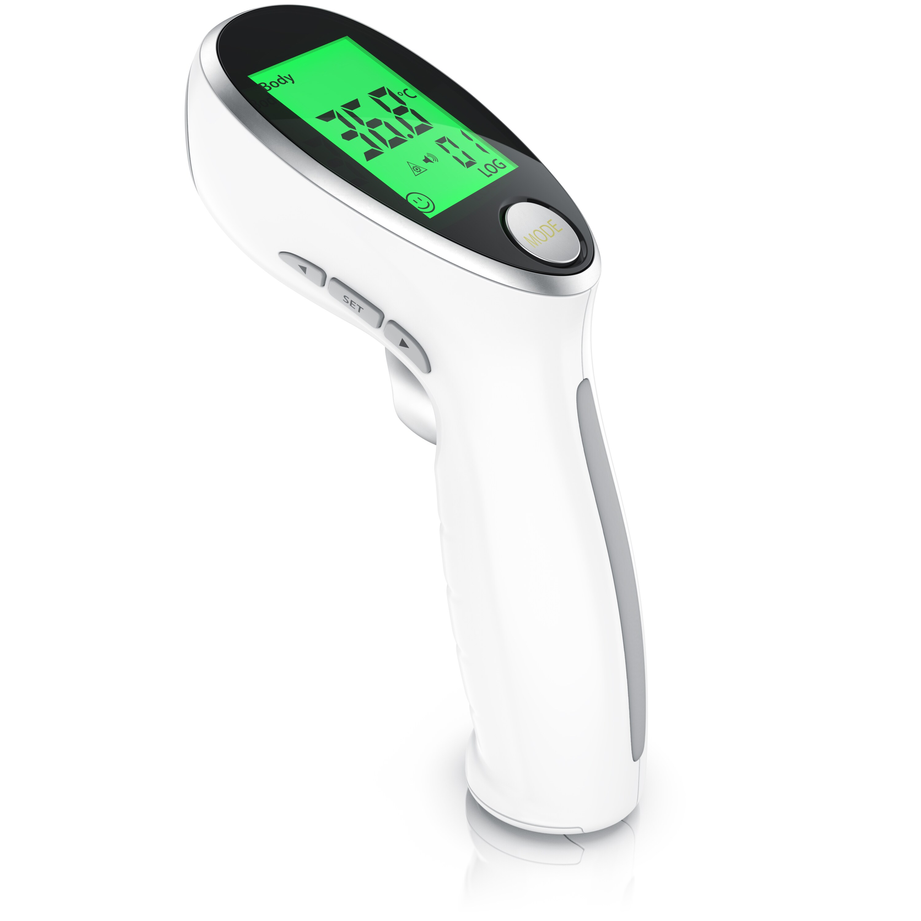 Medicinalis Infrarot Thermometer Fieberthermometer digital - ber&uuml;hrungslose Messung und Oberfl&auml;chenmessung- LCD-Display beleuchtet - Fieberalarm 