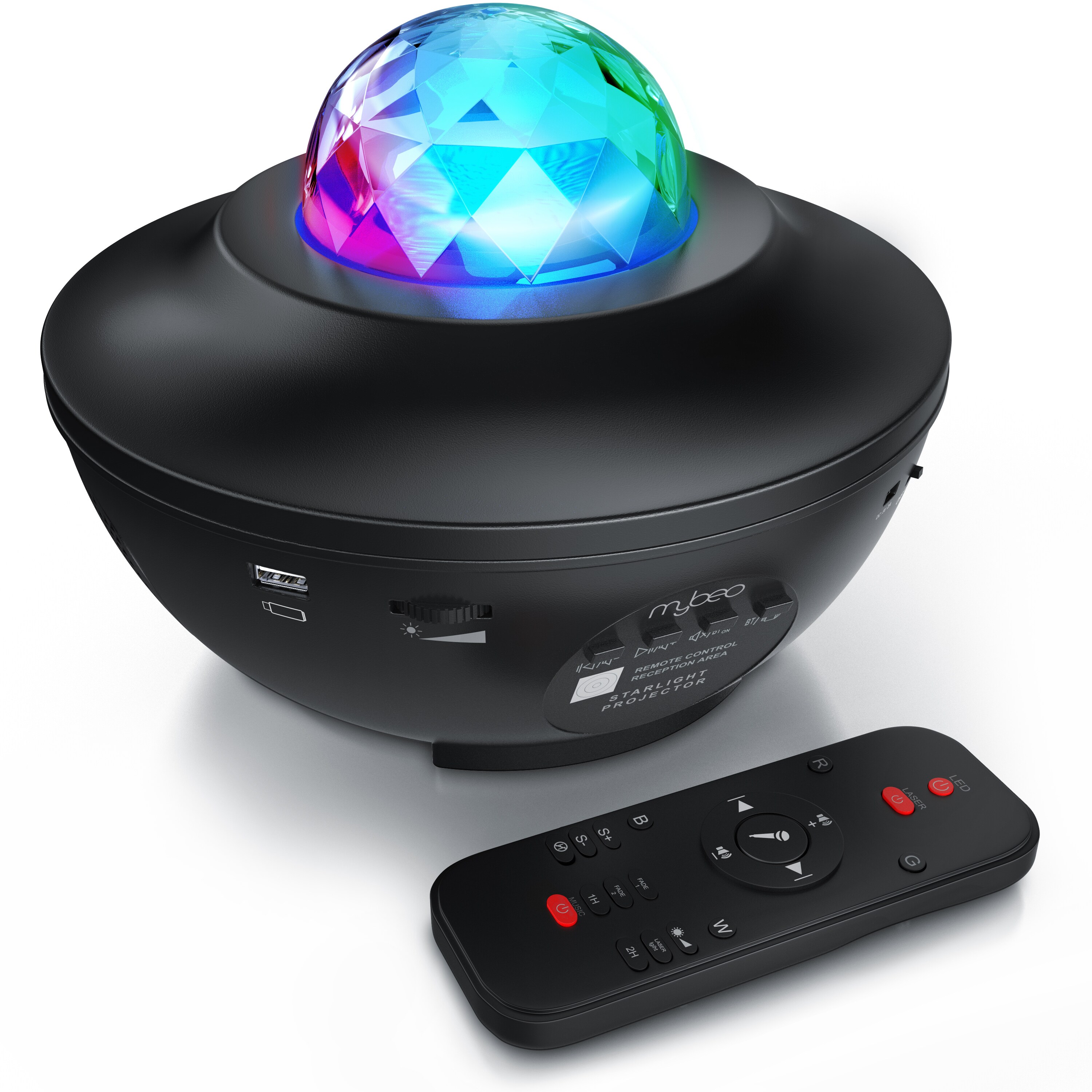 MyBeo LED Sternenhimmel Projektor - Kinder Erwachsene - Sternenprojektor Nachtlicht - Sternenlicht Projektor mit 360&deg;Drehen Ozeanwellen - Bluetooth 
