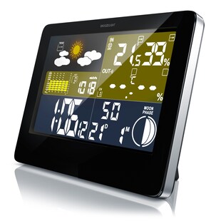 BEARWARE Funkwetterstation mit LCD Farbdisplay inkl. Außensensor & Wettervorhersage-Piktogramm 
