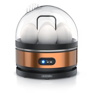 Arendo Eierkocher für 7 Eier, Edelstahl, 400 Watt, Kipp-Funktionsschalter, 3 Härtegrade wählbar, Warmhaltefunktion, Signalton - BPA-frei, Sevencook 