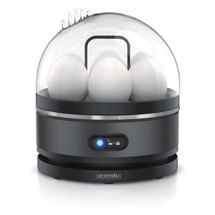 Arendo Eierkocher 400 Watt, Edelstahl, Egg Cooker, 7 Eier, 3 Härtegrade wählbar, Warmhaltefunktion, Signalton, BPA-frei, cool grey 