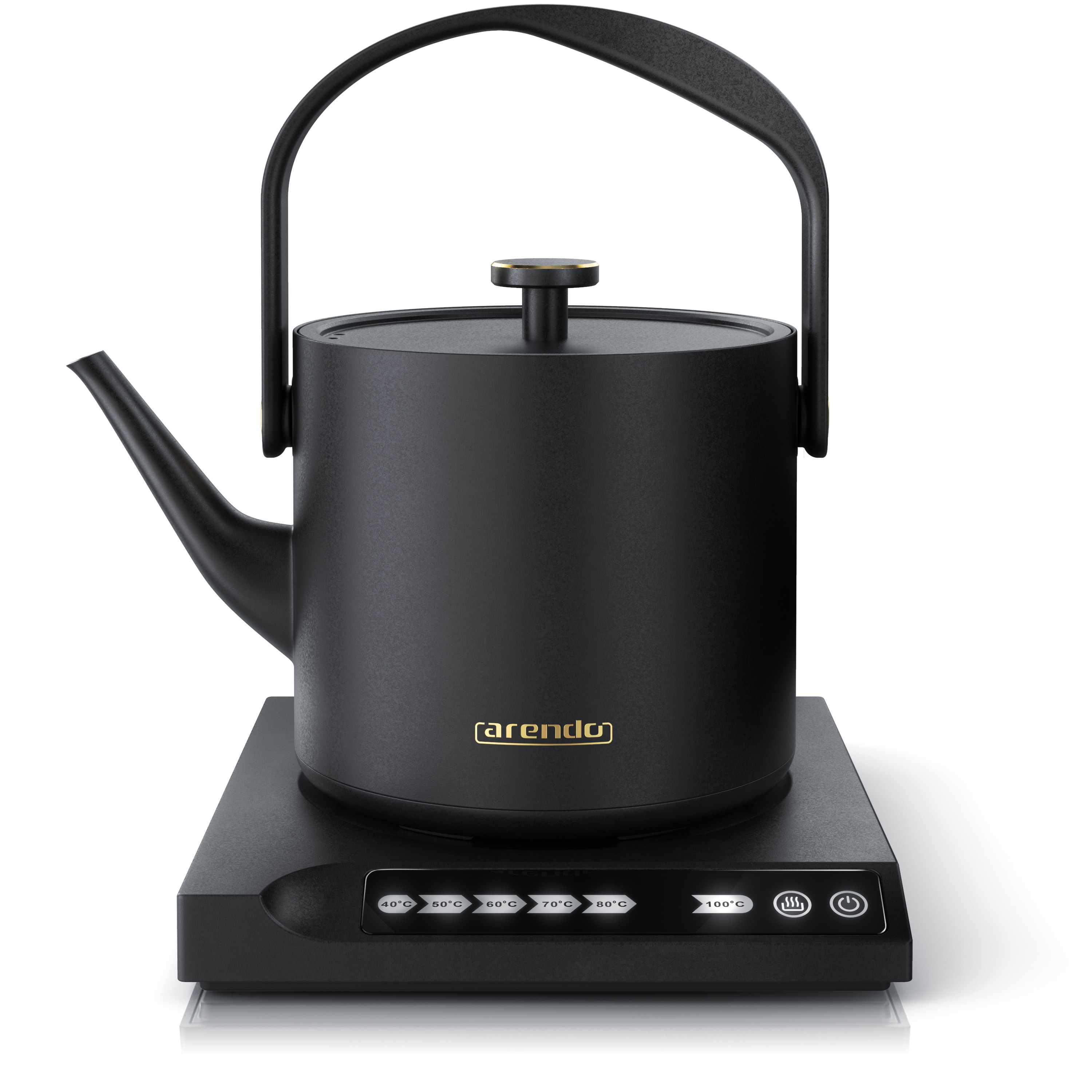 Arendo Wasserkocher, 0,5 l, 1000 W, Edelstahl, Warmhaltefunktion, Temperatureinstellung 40&deg; - 100&deg; 