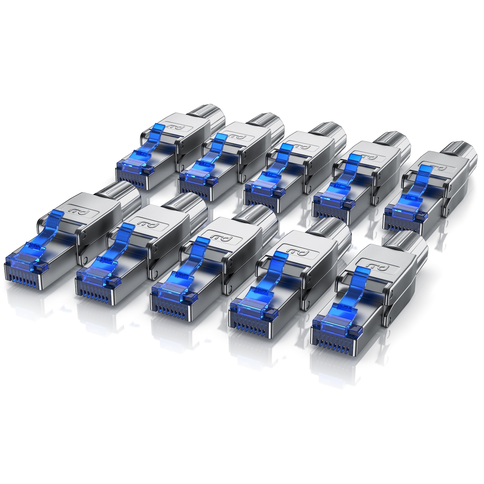 Primewire 10x Netzwerk-Adapter RJ-45 (Ethernet) zu Netzwerkkabel, Netzwerkstecker RJ45 CAT 8 - Gigabit Ethernet LAN Kabel - 40 Gbit/s, …