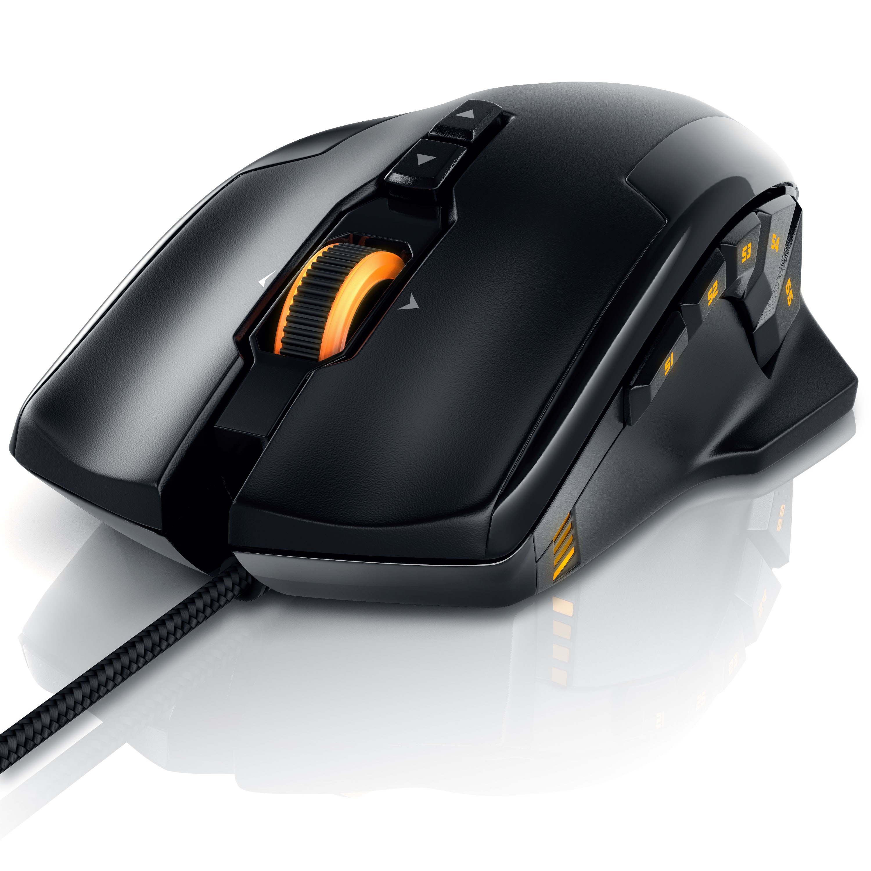 Titanwolf Gaming-Maus kabelgebunden, USB Gaming Laser Mouse mit 10800 dpi, RGB LEDs, Gewichts-Justierung 