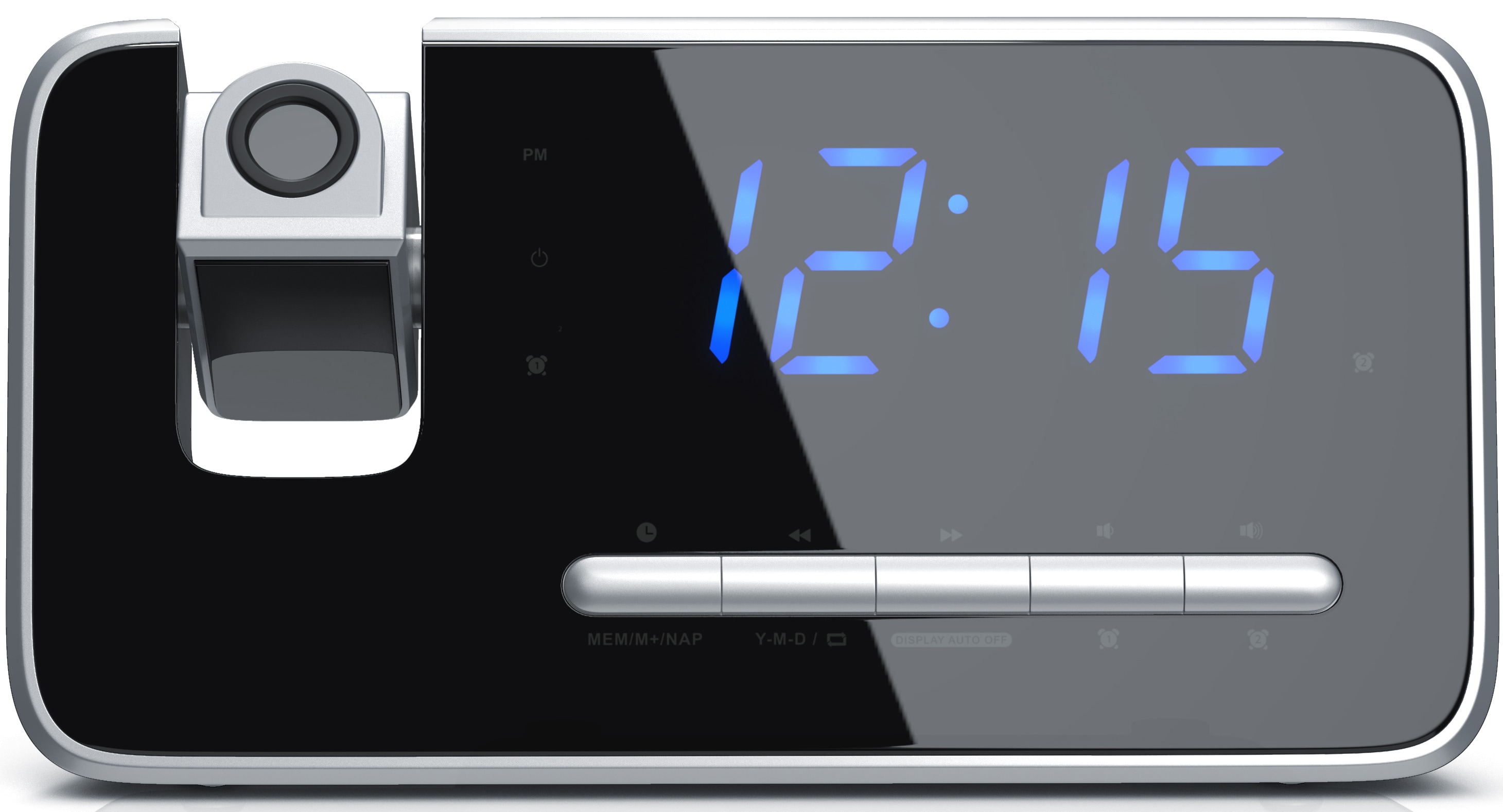 Brandson Radiowecker, FM Radio Wecker, Projektionsanzeige, 4,7" LED-Display, Auto/OFF-Dimmer 