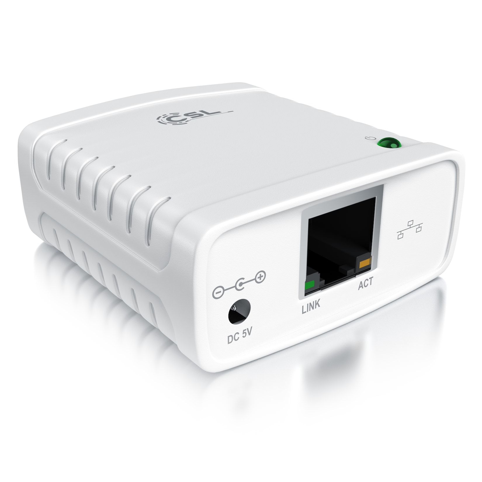CSL LAN Printserver Druckerserver - Fast Ethernet - USB2.0 High Speed - LRP Print Server für Windows - Netzwerk USB zu RJ45 - DHCP fähig, …