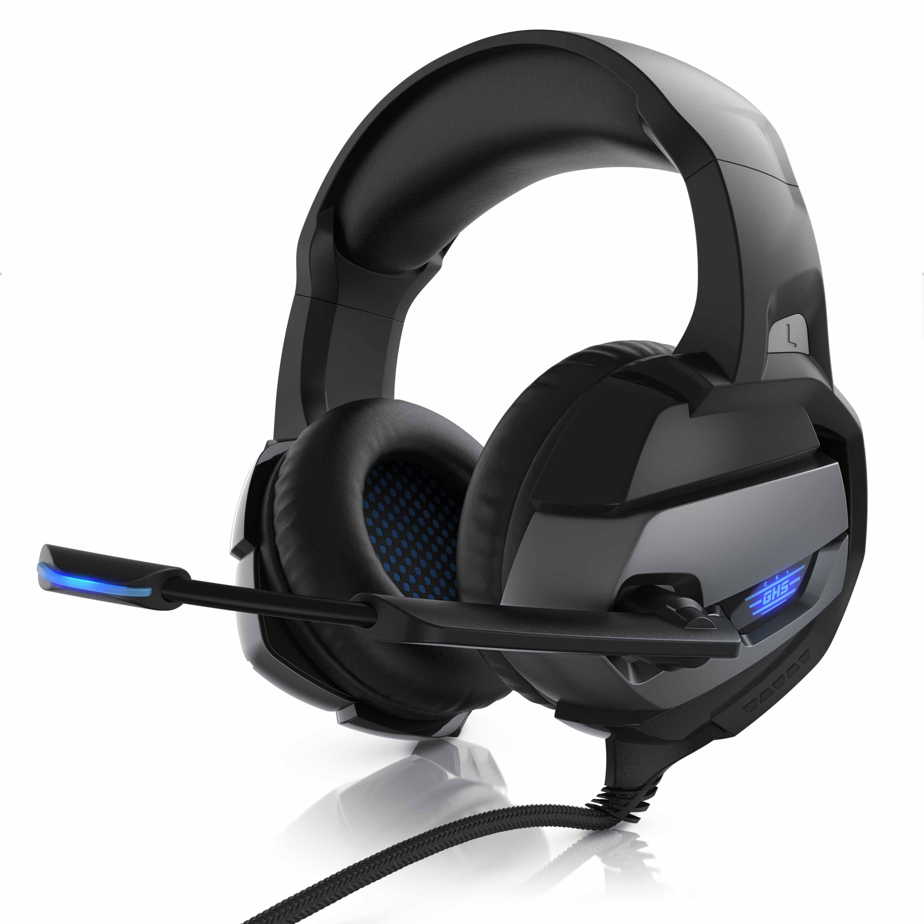 CSL USB Gaming Headset GHS - 201 mit Mikrofon Kopfh&ouml;rer f&uuml;r Windows, Mac, PS3, PS4, PS4 Pro 