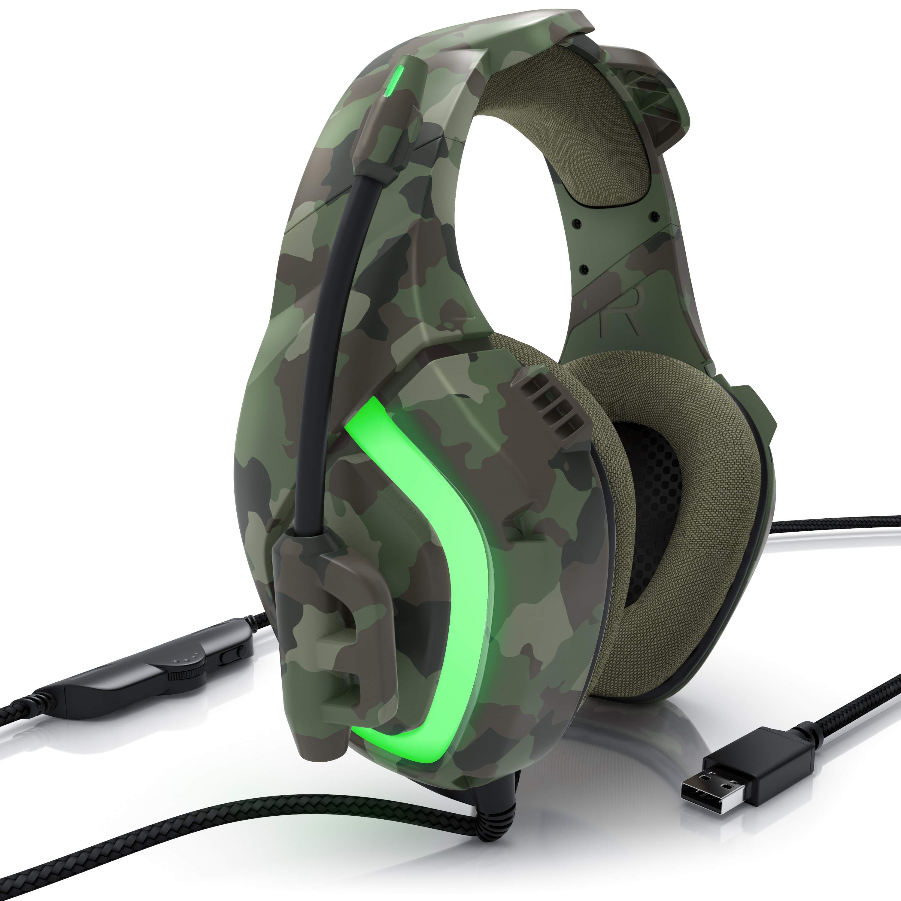 CSL USB Gaming Headset GHS-103 mit Mikrofon Kopfh&ouml;rer f&uuml;r PC (Win XP/7/8/8.1/10), PS4/4 Pro 