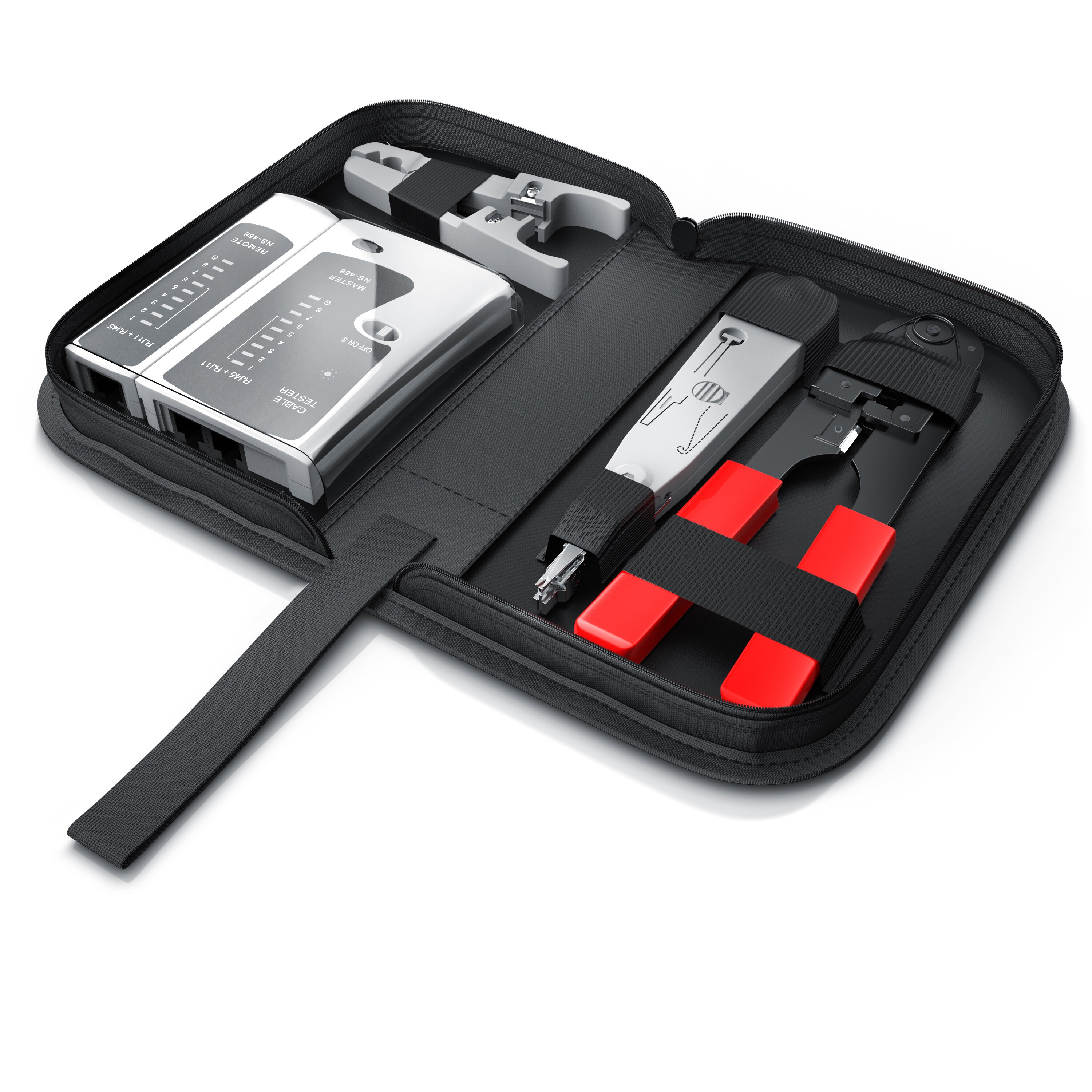 CSL Netzwerk Kabeltester f&uuml;r RJ45-/RJ11-Kabel geeignet f&uuml;r Telefon & Netzwerk / inkl. Zubeh&ouml;r 