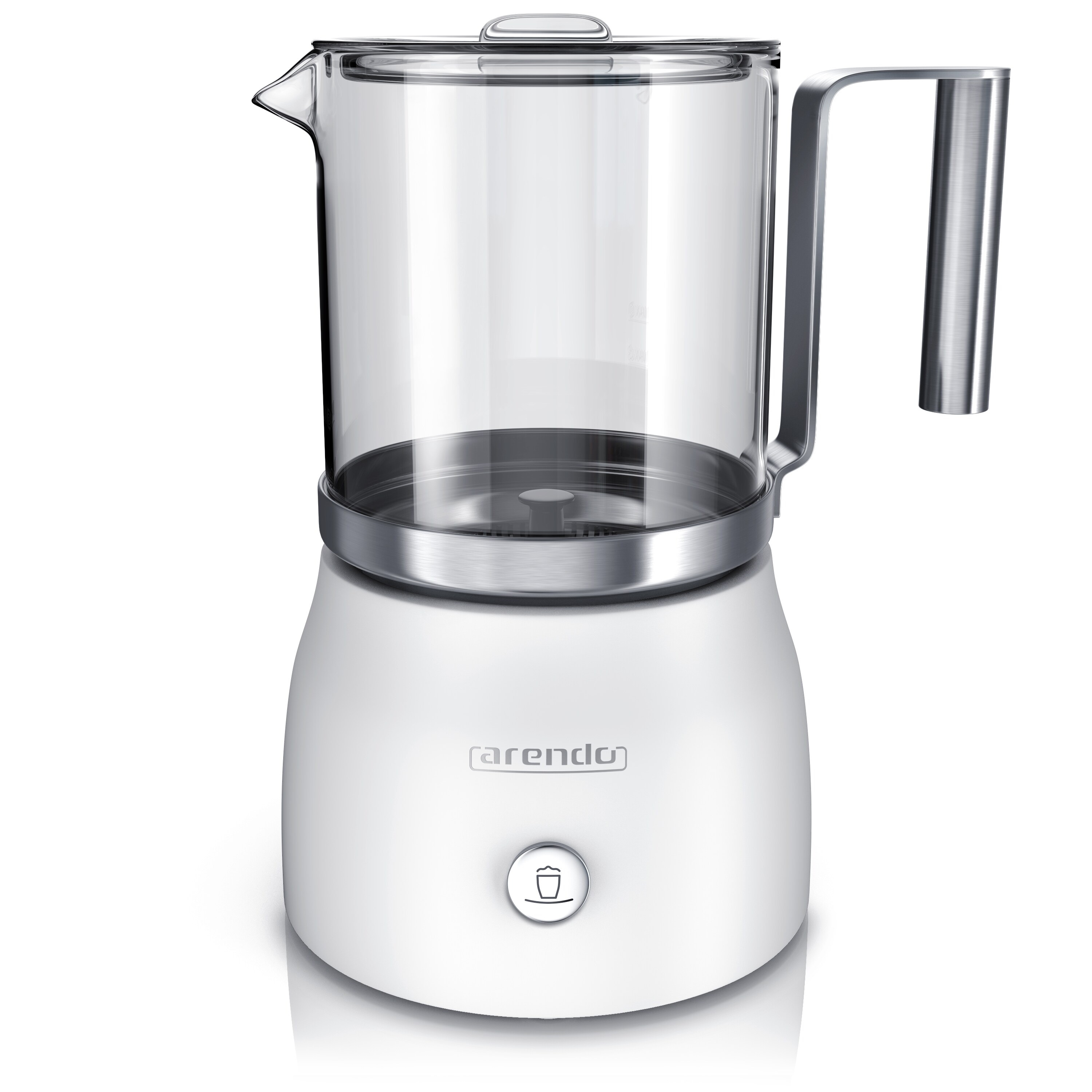 Arendo Milchaufsch&auml;umer 600 W, 6 Funktionen, abnehmbarer hitzebest&auml;ndiger Glasaufsatz, Leise, Stromsparend 