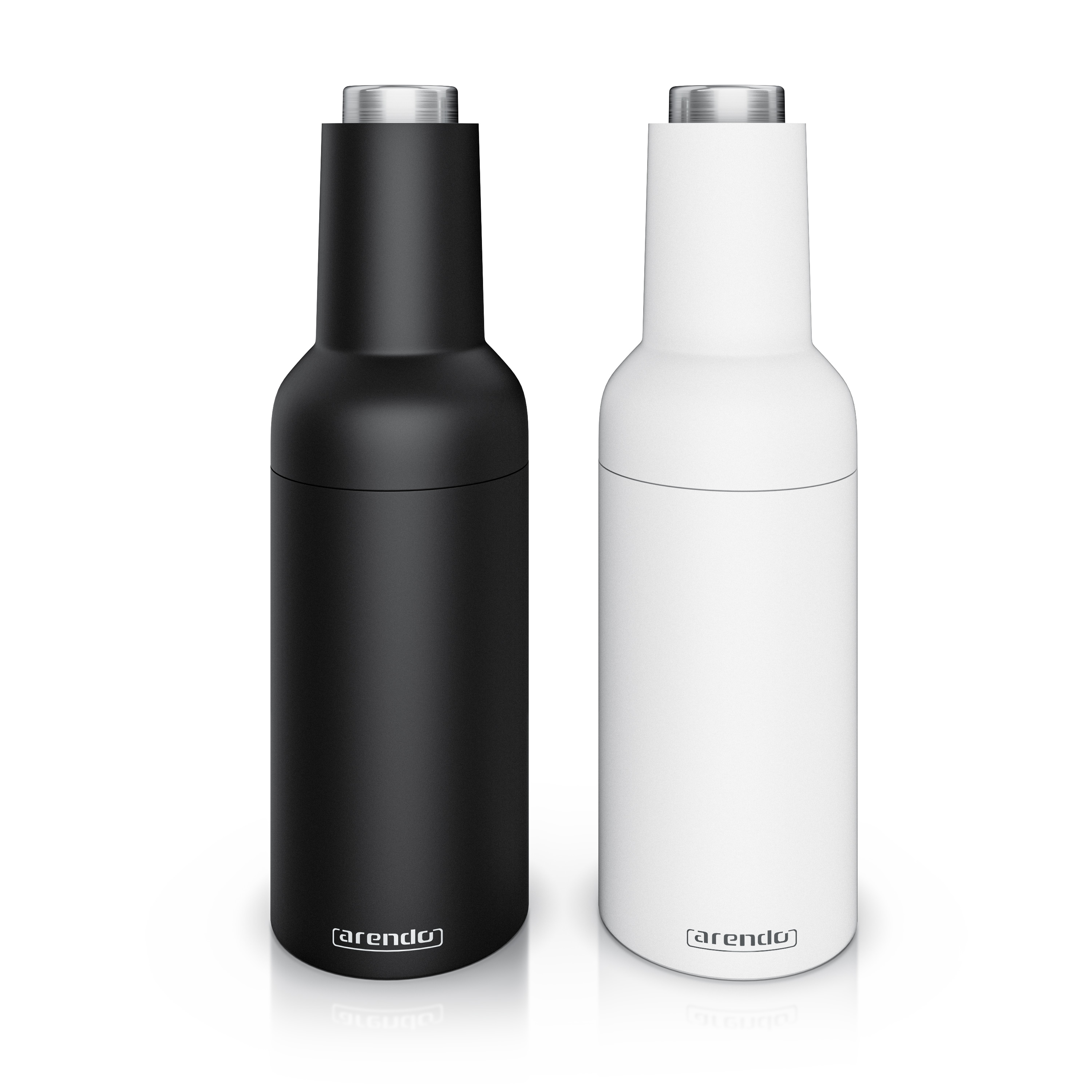 Arendo - Salz und Pfefferm&uuml;hle elektrisch - 2er Set - einh&auml;ndiger Betrieb - mahlt automatisch beim Kippen - Batteriebetrieben - Gew&uuml;rzm&uuml;hle 