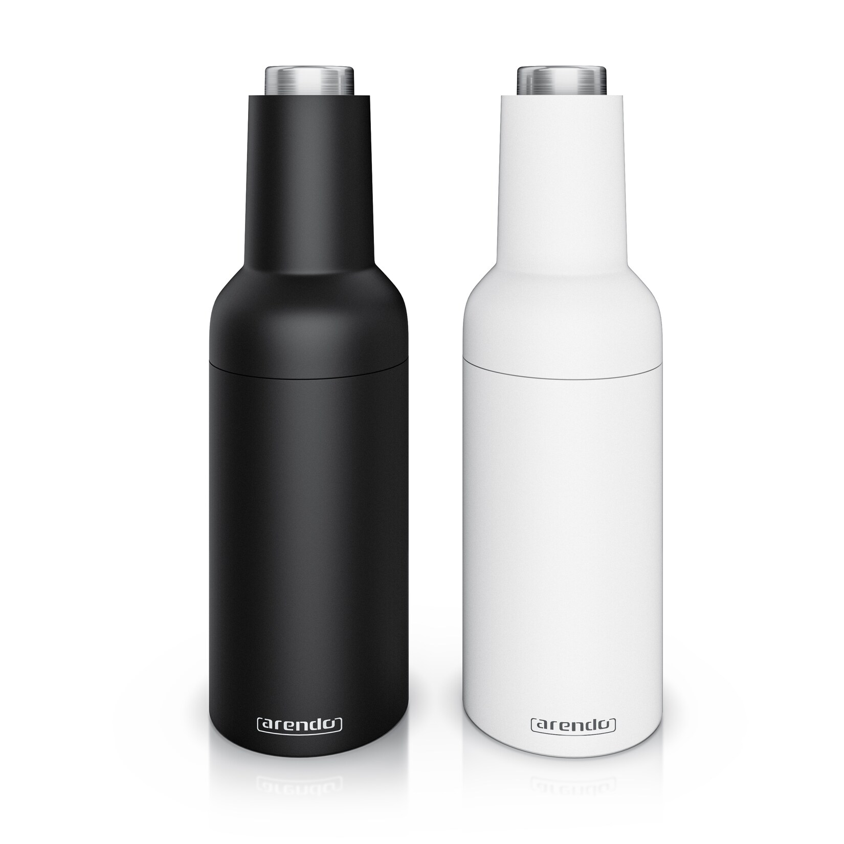 Arendo - Salz und Pfeffermühle elektrisch - 2er Set - einhändiger Betrieb - mahlt automatisch beim Kippen - Batteriebetrieben - Gewürzmühle