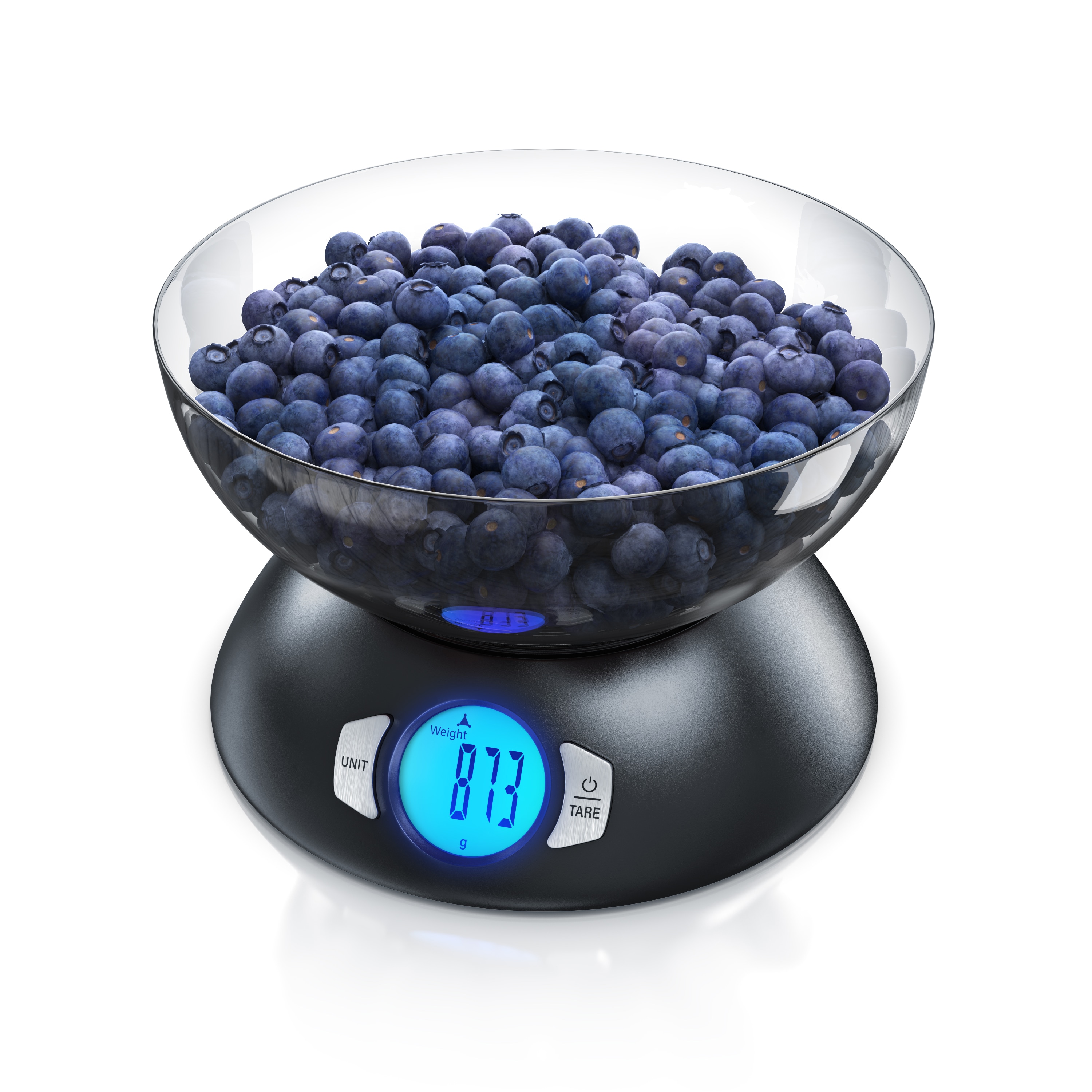 Arendo K&uuml;chenwaage digital mit gro&szlig;er Schale - 5000 g - LCD Display - Tara Zuwiegefunktion - Aufl&ouml;sung &plusmn;1 g - Batterien inklusive - Auto Off - DMS 