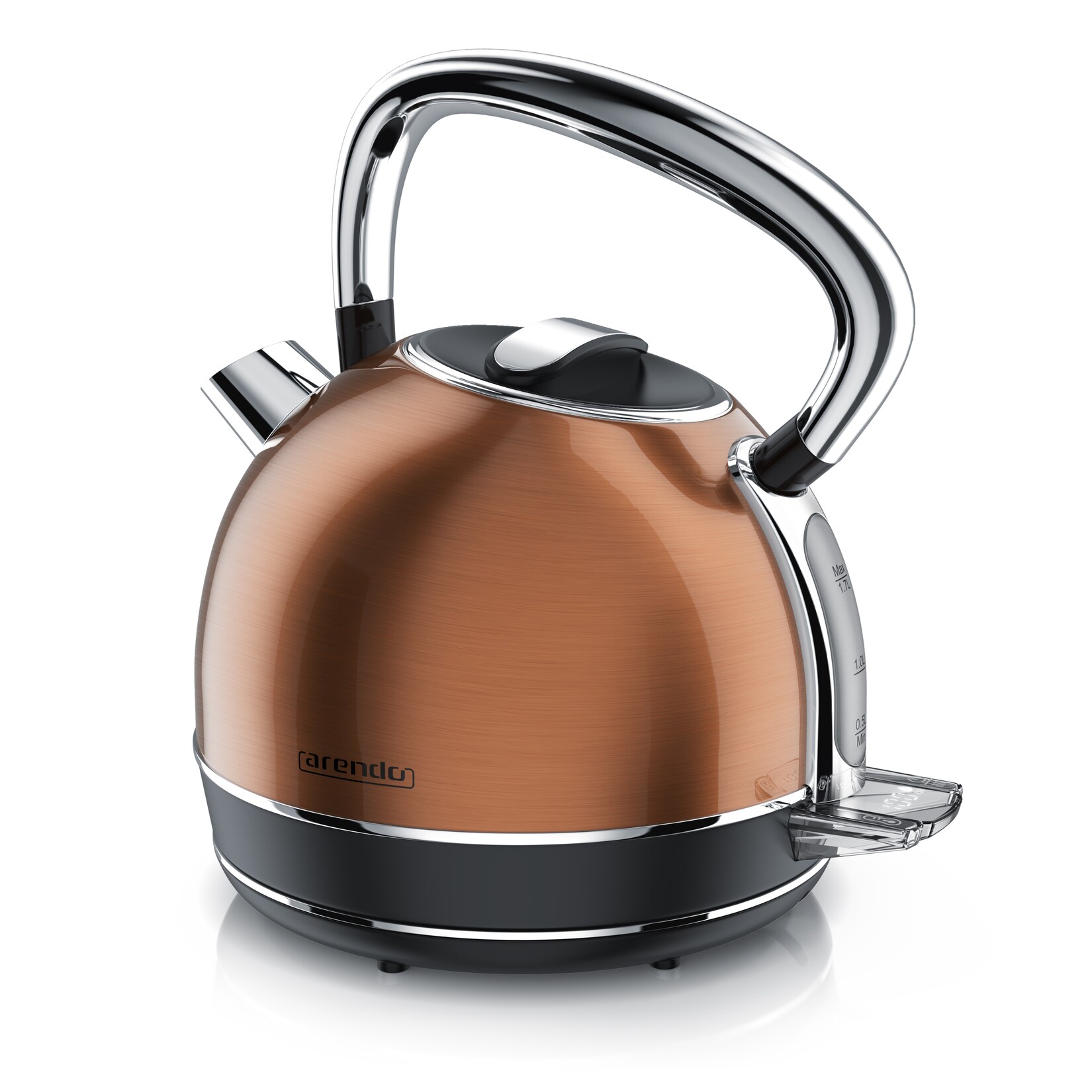 Wasserkocher mit Temperatureinstellung, , 2200 W, Edelstahl Retro Style Vintage, Überhitzung & Trockenkochschutz, kupfer