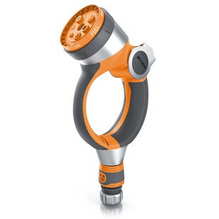 Brandson Garten-Handbrause | Gartenpistole Gartenbrause | 7 Sprühprofile | Schieberegler | Pistolengriff mit Halteclip | 1-8 bar Wasserdruck 