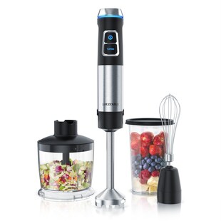 Arendo Stabmixer Edelstahl Set - Pürierstab - stufenlose Geschwindigkeit 