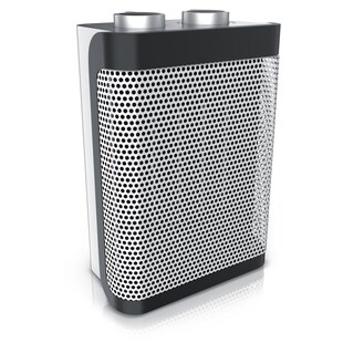 Brandson Keramikheizgerät, Heizlüfter mit Temperaturregelung, 1500W, 2 Leistungsstufen, Überhitzungsschutz, Thermosicherung, Umkippschutz, Silber 