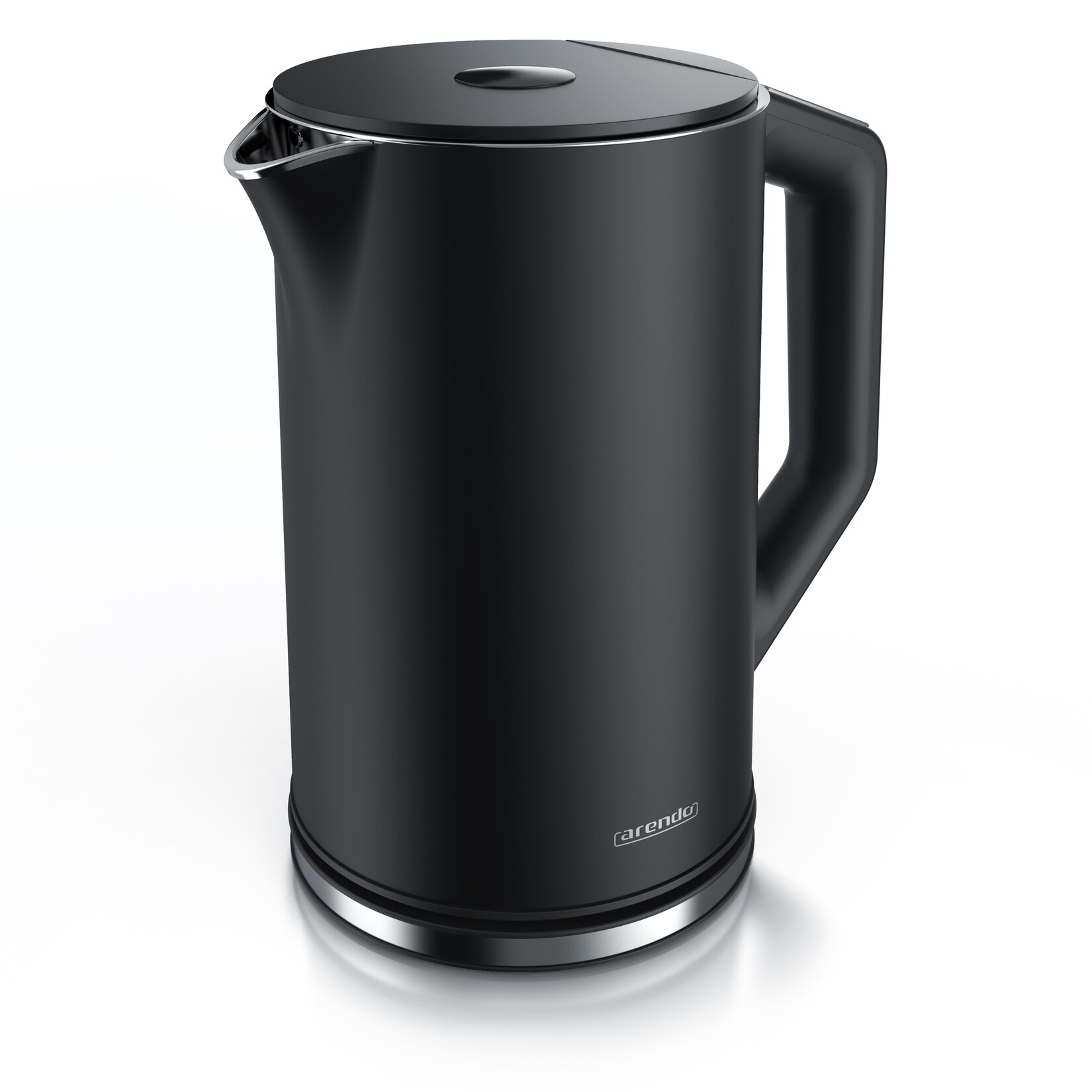 Arendo Wasserkocher, 1,5 Liter, 40-100 Grad Temperaturwahl, LED-Display, hochwetiger Edelstahl, Schwarz