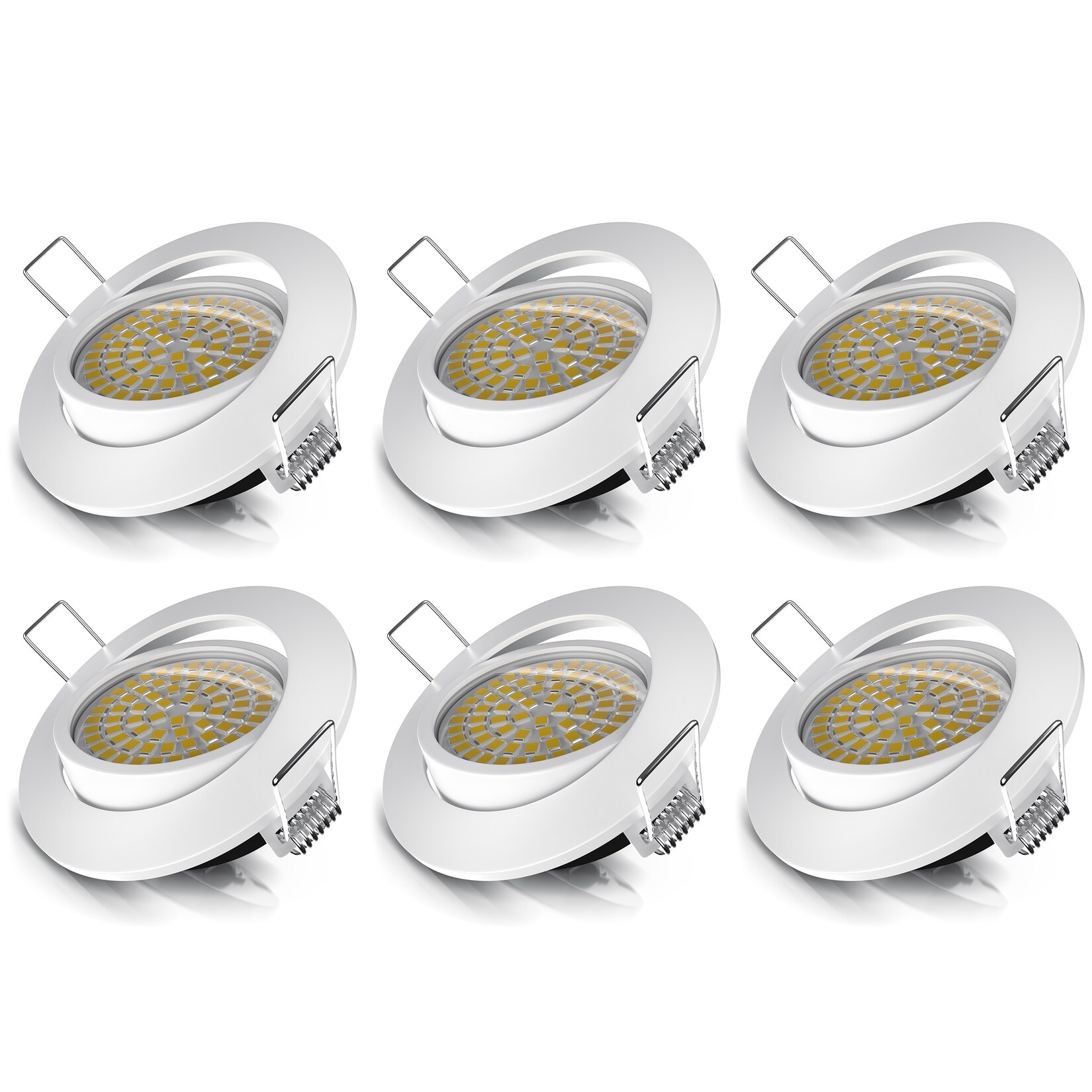 Brandson 6x LED Einbaustrahler schwenkbar Warmweiß 3000K Deckenspot / Deckenstrahler 5W - 320 Lumen