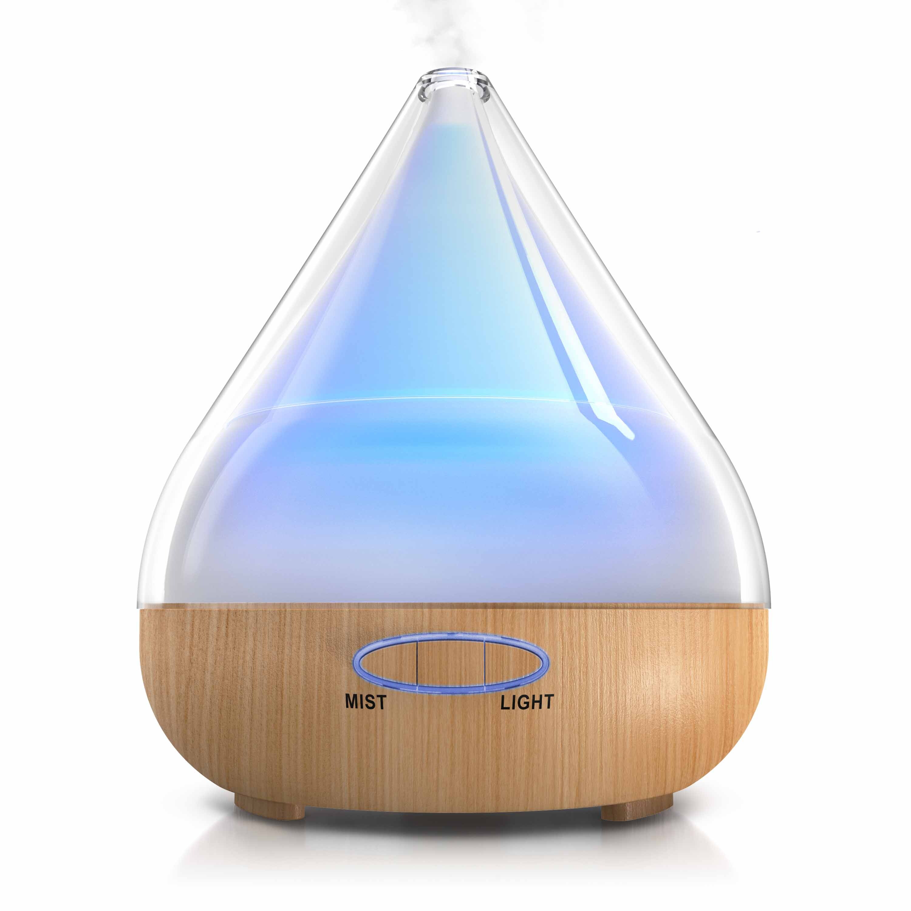 Arendo Aroma Diffuser mit LED Farbwechsel Diffusor mit 380 ml / LED mit 6 Farben 