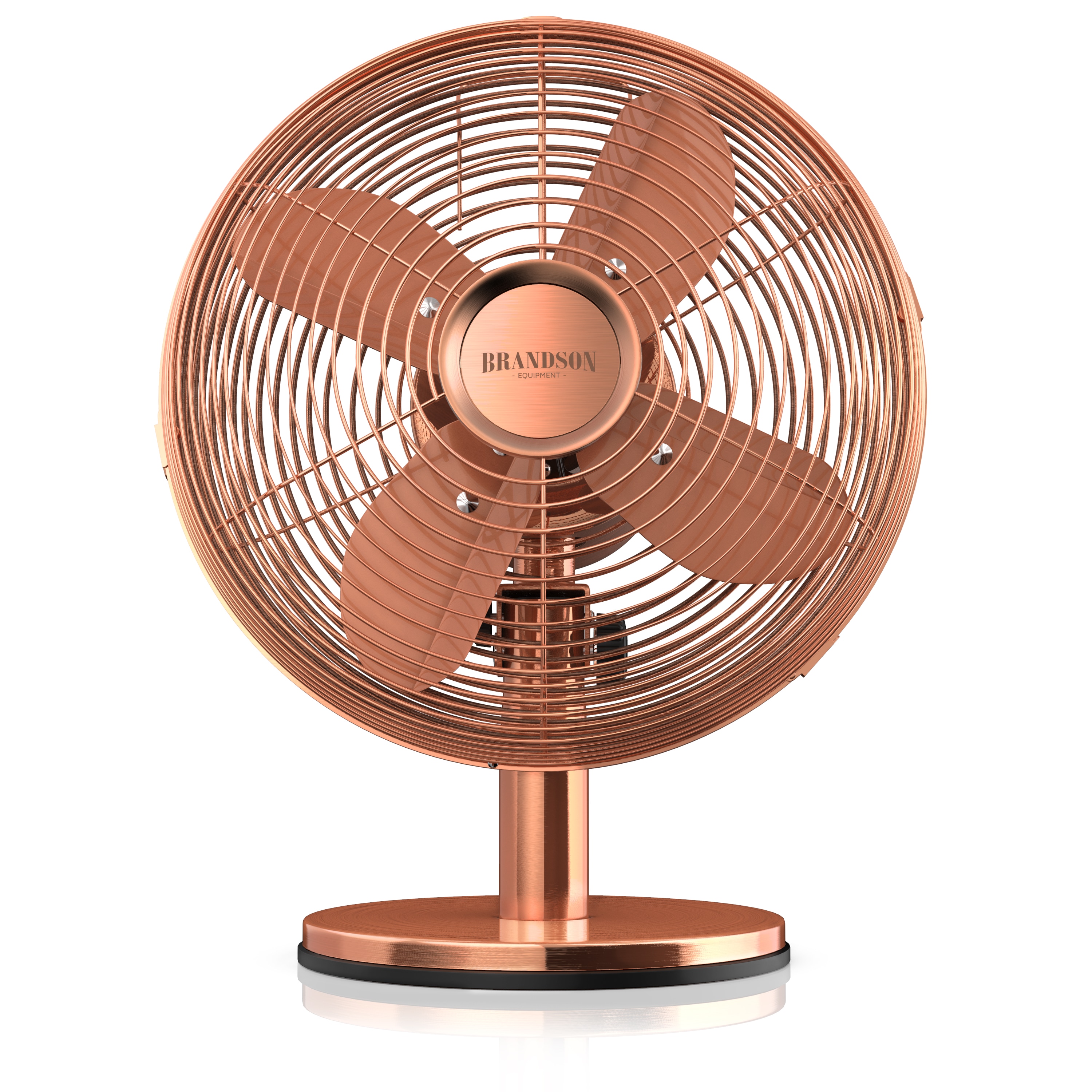 Brandson Tischventilator, Ventilator mit 3 Leistungsstufen, mobiler L&uuml;fter im Retro Design, Zuschaltbare 80&deg; Oszillation, Neigungswinkel ca. 40&deg; 